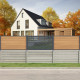 Juego de 3 listones de madera composite premium para valla personalizable - color madera envejecida- Compolife
