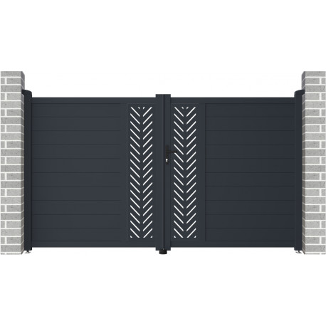 Portón batiente de aluminio 392x158cm FANCY GROW - X-Metal