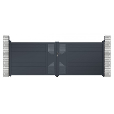 Portón batiente de aluminio 392x142cm FANCY TIME - X-Metal