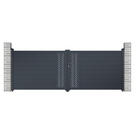 Portón batiente de aluminio 392x142cm FANCY GROW - X-Metal