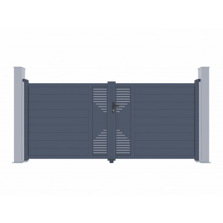 Portón batiente de aluminio 350x158cm FANCY TIME - X-Metal