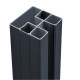 Kit de extensión para valla de madera compuesta 180x190cm con panel decorativo Linea - color gris antracita - Compolife