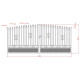 Portón batiente de aluminio calado listo para instalar 400x180cm LOUISON - X-METAL