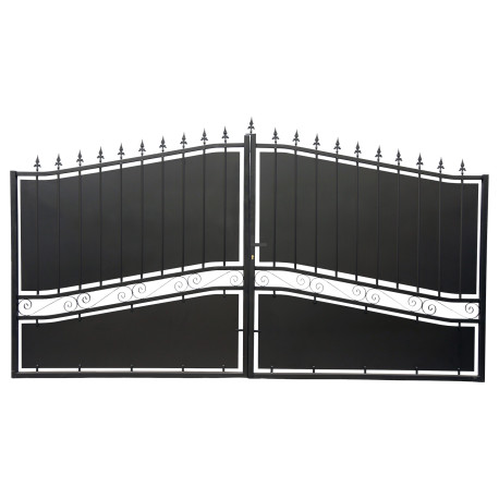Portón batiente de hierro macizo 350x195cm SELENE - X-METAL