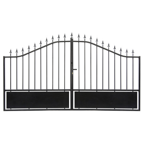 Portón batiente de hierro semi-calado AURORE 400x173cm - X-METAL