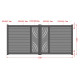 Portón batiente listo para instalar de aluminio 350x160cm ARTY WAVE - X-METAL