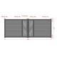 Portón batiente listo para instalar de aluminio 400x160cm ARTY WAVE - X-METAL