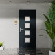 Puerta de entrada Nova de aluminio 96x218cm - gris antracita - apertura a la derecha - X-METAL