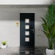 Puerta de entrada Nova de aluminio 96x218cm - gris antracita - apertura a la izquierda - X-METAL