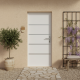 Puerta de entrada Lisandre de aluminio 96x218cm - blanco - apertura a la izquierda - X-METAL