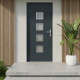 Puerta de entrada Nova de aluminio 96x218cm - gris antracita - apertura a la izquierda - X-METAL