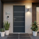 Puerta de entrada Lisandre de aluminio 96x218cm - gris antracita - apertura a la derecha - X-METAL