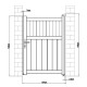 Puerta batiente de aluminio AXIS ALTO 100x140cm - X-METAL