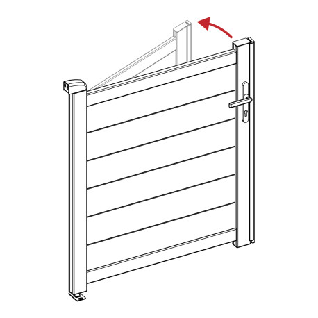 Kit de modificación para apertura con dirección a la izquierda - puerta 115 cm - color gris - X-Metal
