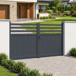 Portón batiente de aluminio AXIS VECTO 300x158cm - X-METAL