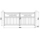 Portón batiente de aluminio AXIS ALTO 340x140cm - X-METAL