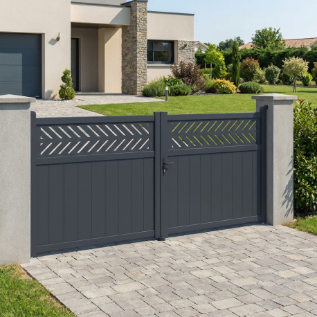 Portón batiente de aluminio AXIS GROW 300x158cm - X-METAL