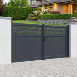 Portón batiente de aluminio AXIS GROW 340x158cm - X-METAL
