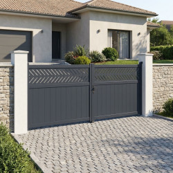 Portón batiente de aluminio AXIS GROW 400 x 140 cm - X-METAL
