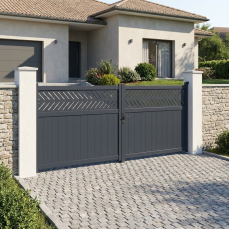 Portón batiente de aluminio AXIS GROW 400 x 140 cm - X-METAL