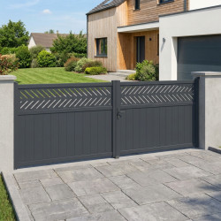 Portón batiente de aluminio AXIS GROW 400 x 158 cm - X-METAL