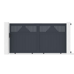 Portón corredero de aluminio AXIS TIME 300 x 158 cm - X-METAL