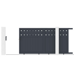 Portón corredero de aluminio AXIS FILM 300 x 158 cm - X-METAL