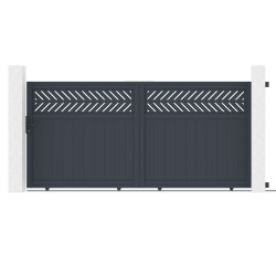 Portón corredero de aluminio AXIS GROW 340x158cm - X-METAL