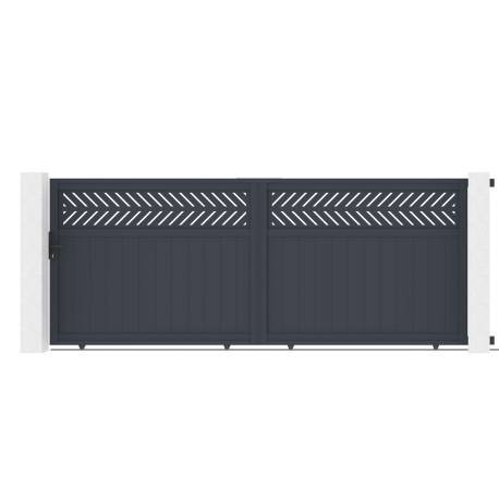 Portón corredero de aluminio AXIS GROW 400x158cm - X-METAL