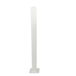 Poste de aluminio sobre placa base - 200cm - color blanco - X-METAL