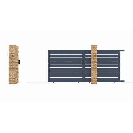 Portón corredero de aluminio calado SPACE 300x158cm - X-Metal